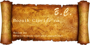 Bozsik Cipriána névjegykártya